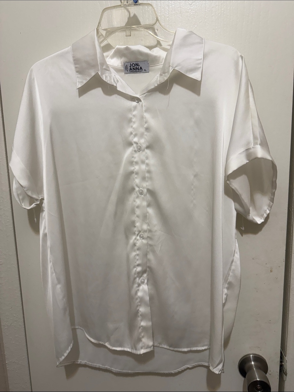 Jon & Anna White Short Sleeve Collared Blouse